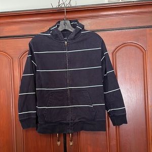 GapKids Full Zipper Blue Striped Hoodie Size Large